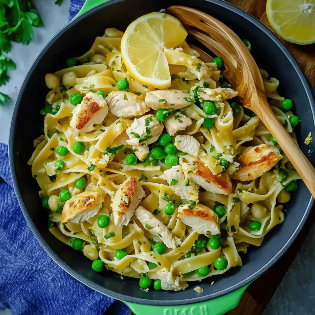 Creamy Lemon Chicken Pasta with Peas