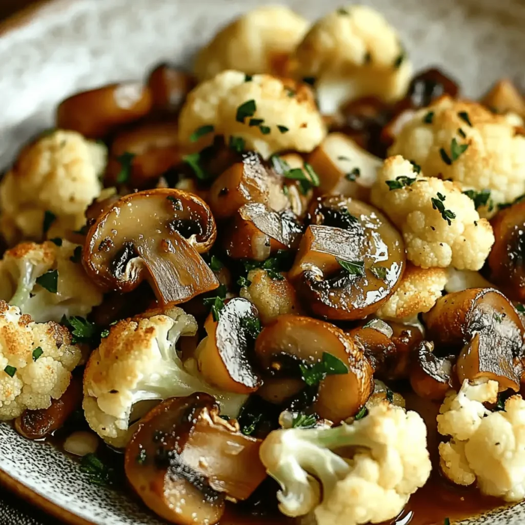 Garlic Mushrooms with Cauliflower: Healthy Veggie Side Dish