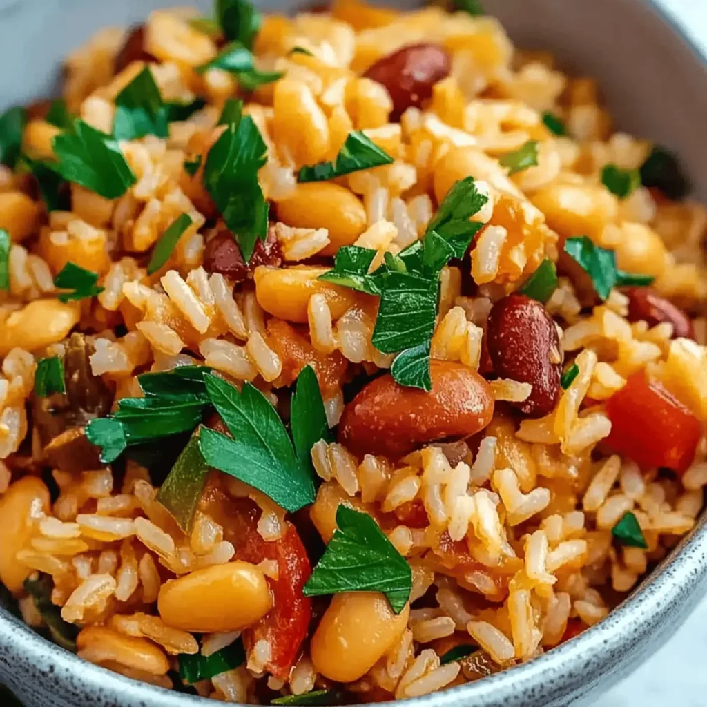 Healthy Mediterranean Rice and Beans