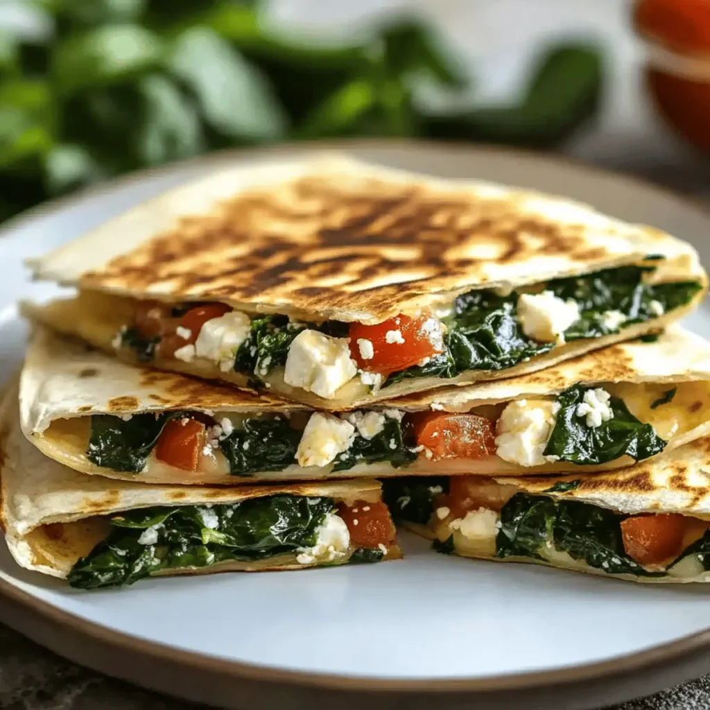 Spinach and Feta Quesadillas