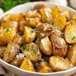 Air Fryer Baked Garlic Parmesan Potatoes