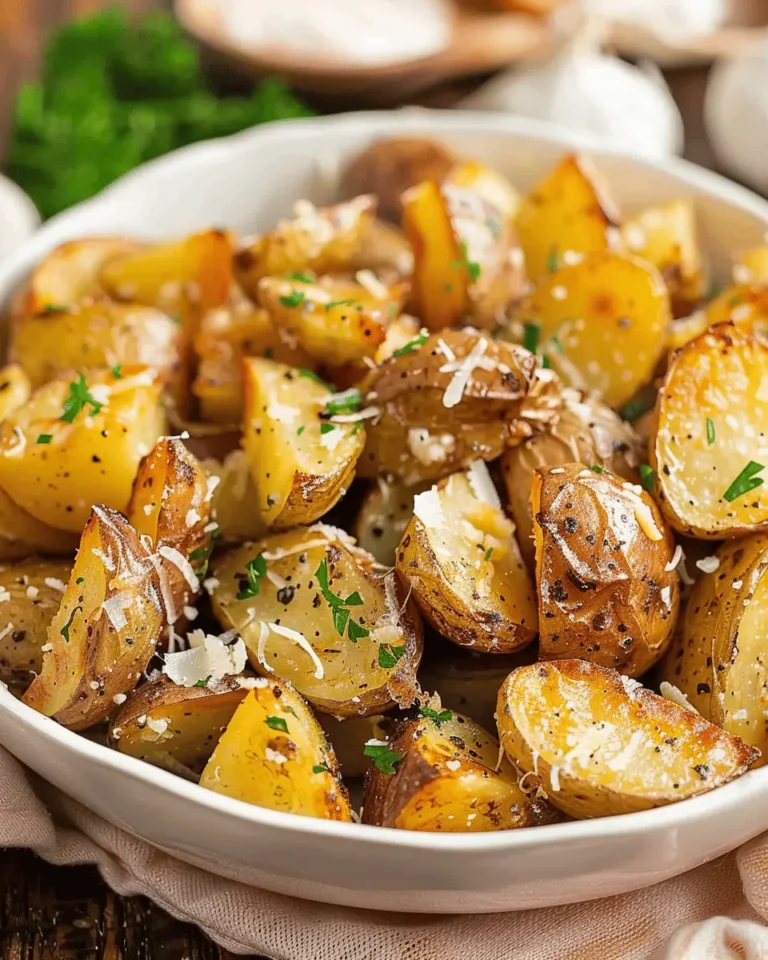 Air Fryer Baked Garlic Parmesan Potatoes