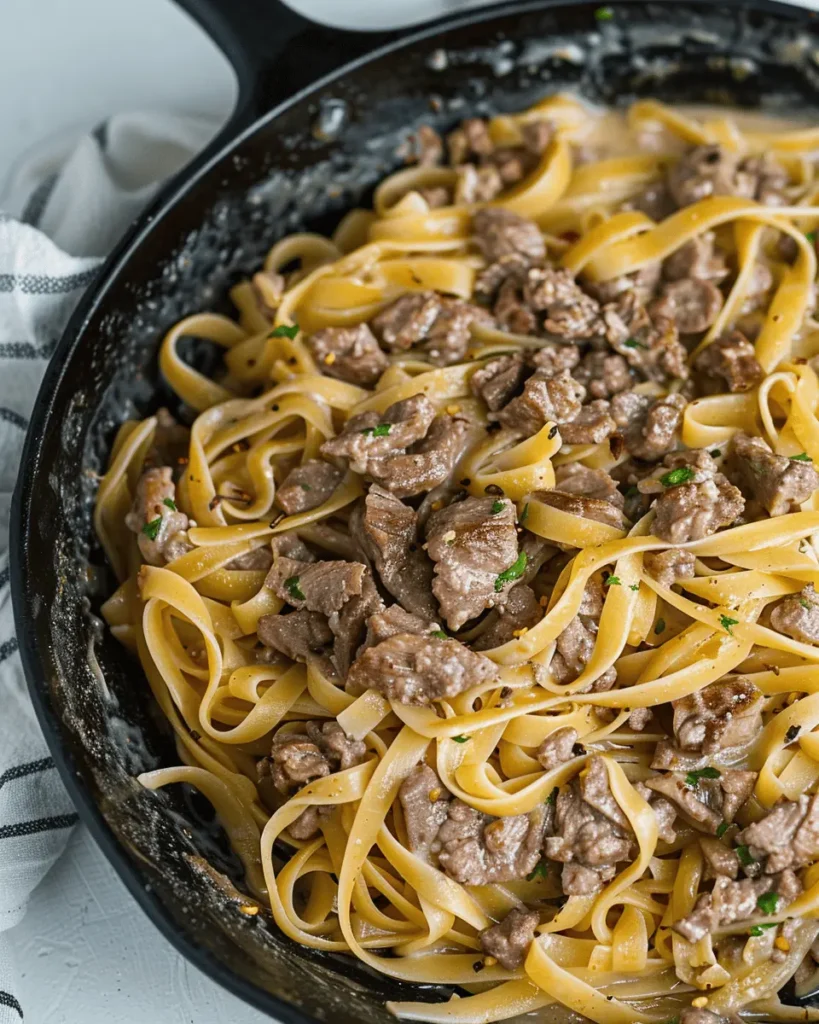Beef and Garlic Butter Pasta recipe