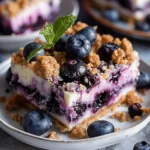 Blueberry Crisp Cheesecake Bars