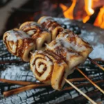 Campfire Cinnamon Roll-Ups on a Stick