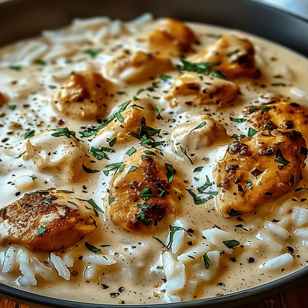 Creamy Smothered Chicken Rice: A Comforting One-Pan Dinner