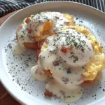 Egg Topped Hash Browns with Bacon Gravy