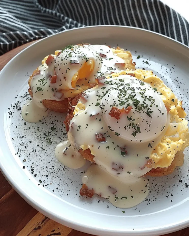 Egg Topped Hash Browns with Bacon Gravy