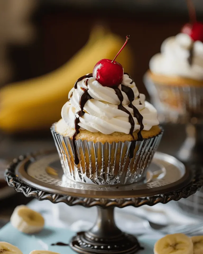 Homemade Banana Split Cupcakes