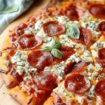 Hot Honey Pepperoni Ricotta Pizza : Sweet and Spicy