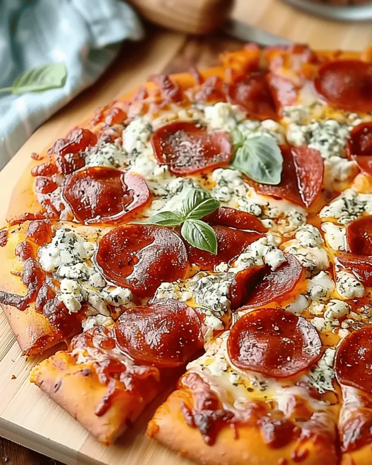 Hot Honey Pepperoni Ricotta Pizza : Sweet and Spicy
