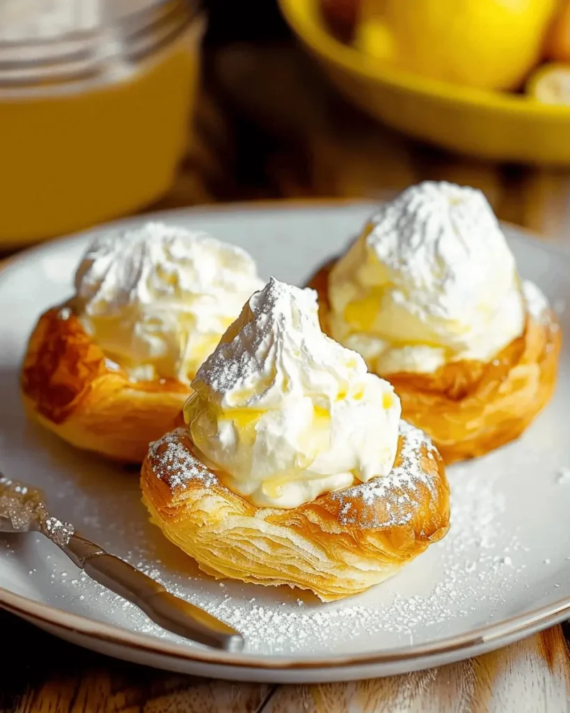 Light choux pastries filled with lemon cream