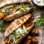 Sheet Pan Chicken Pitas with Herby Ranch Slaw