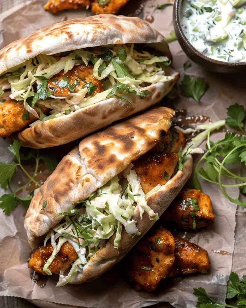 Sheet Pan Chicken Pitas with Herby Ranch Slaw
