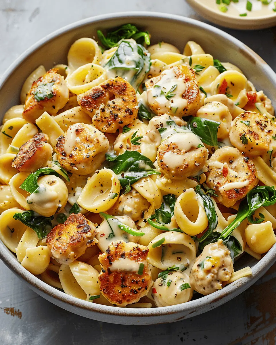 Creamy Protein-Packed Pasta Bowl with Turkey Bacon and Chicken Ham