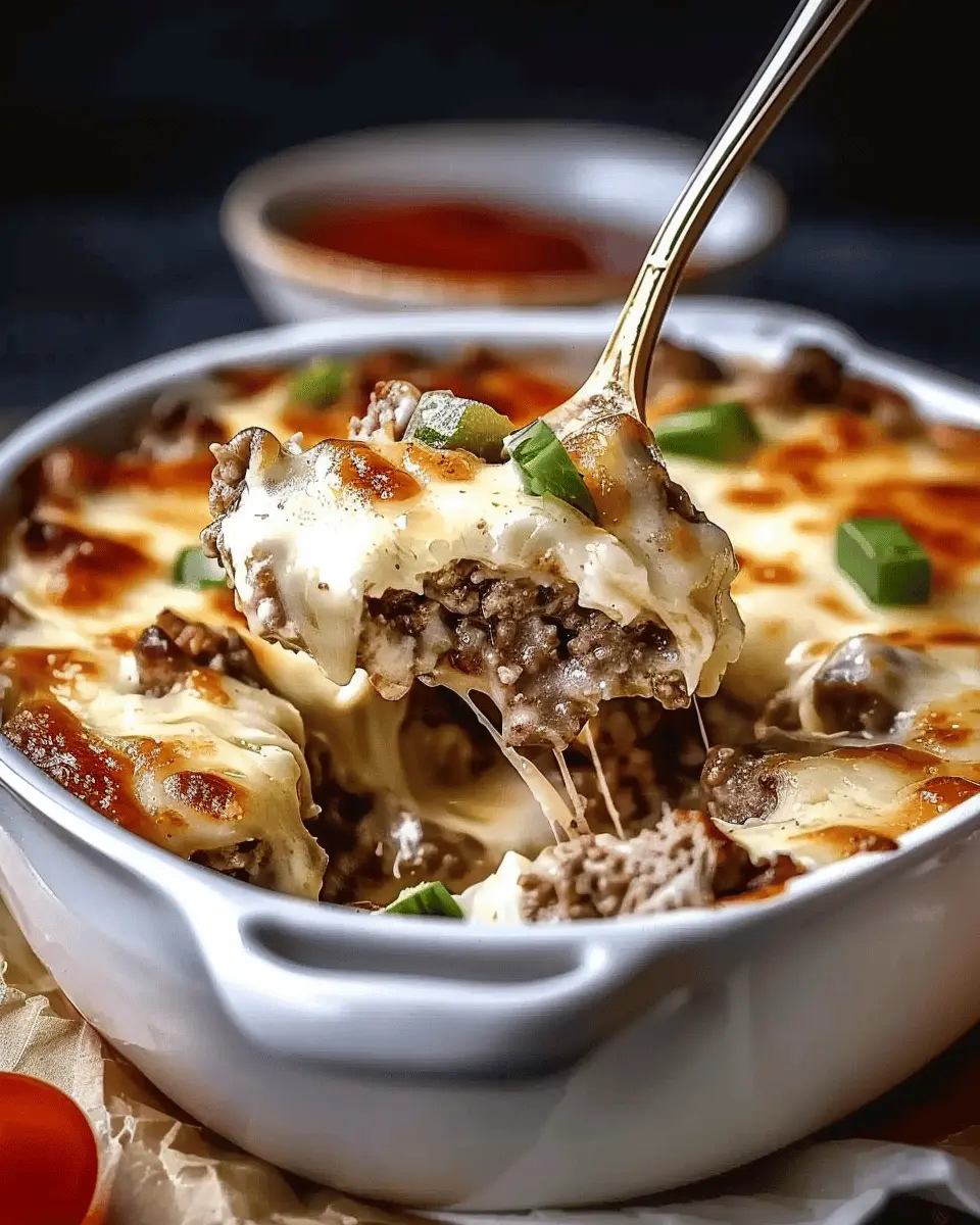 Low Carb Philly Cheesesteak Casserole with Turkey Bacon Bliss