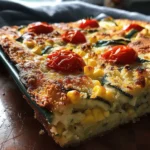 Zucchini Corn Tomato Bake Italian Parmesan Crust