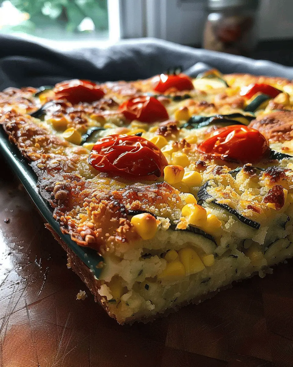 Zucchini Corn Tomato Bake: Easy Italian Parmesan Crust Recipe
