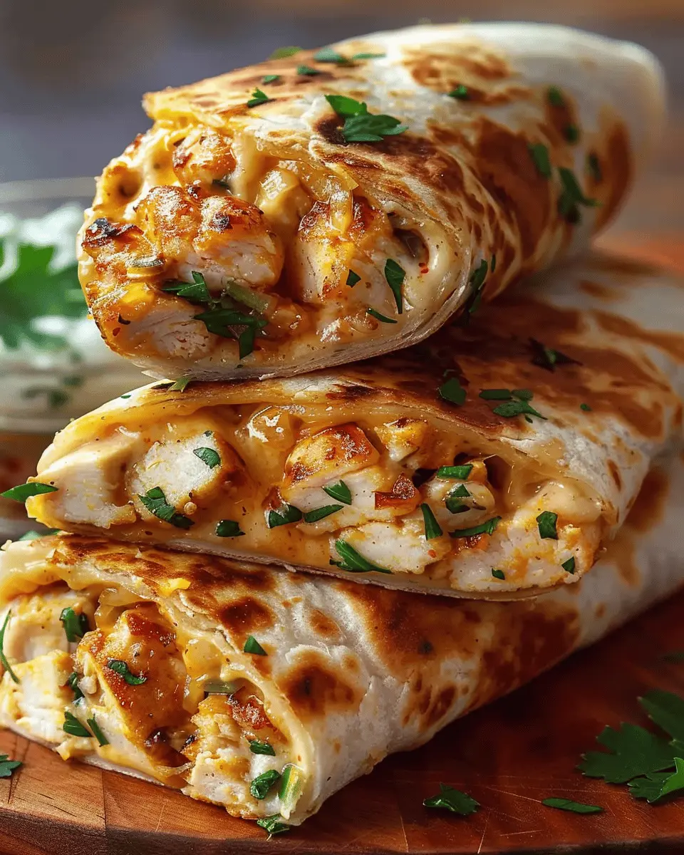 Ooey Gooey Cheesy Garlic Chicken Wraps You’ll Devour Tonight