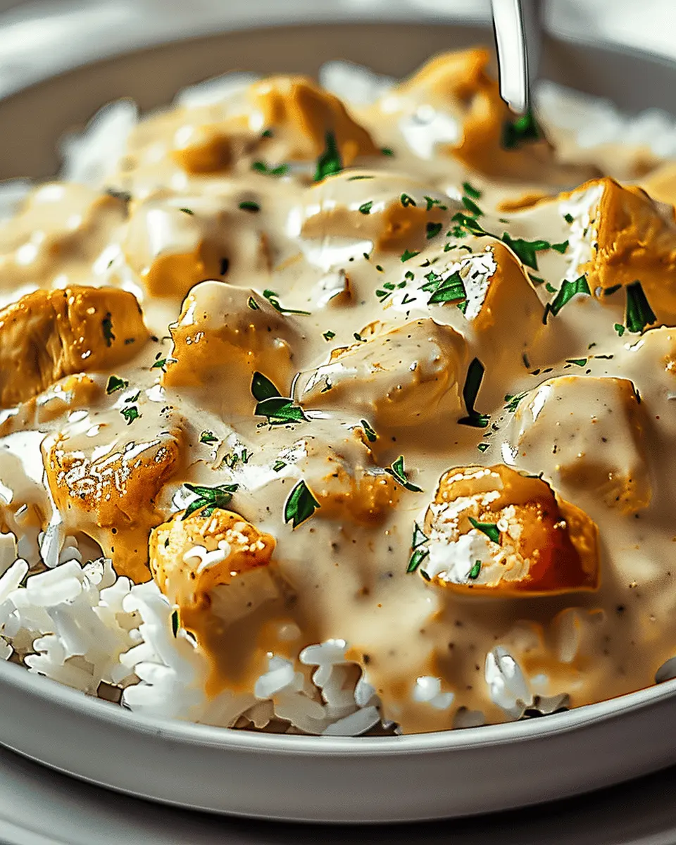 Creamy Smothered Chicken and Rice with Turkey Bacon Delight