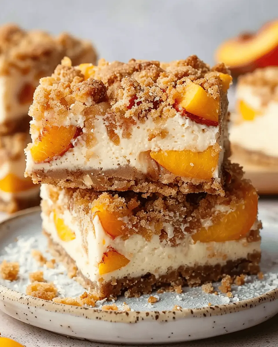 Irresistible Peach Cobbler Cheesecake Bars: Easy Delight for Everyone