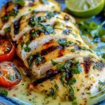 Grilled Salsa Verde Pepper Jack Chicken