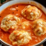 Tomato Soup with Cheese Dumplings