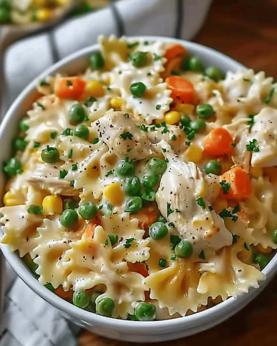 Chicken Pot Pie Pasta Recipe: Easy Comfort Food with Turkey Bacon