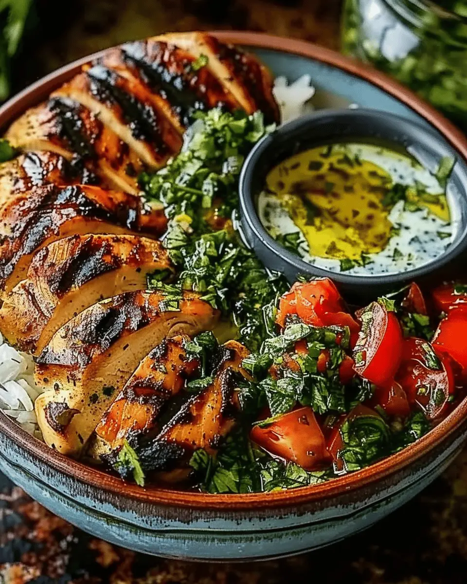 Chimichurri Grilled Chicken Bowl: Easy Garlic Sauce Delight