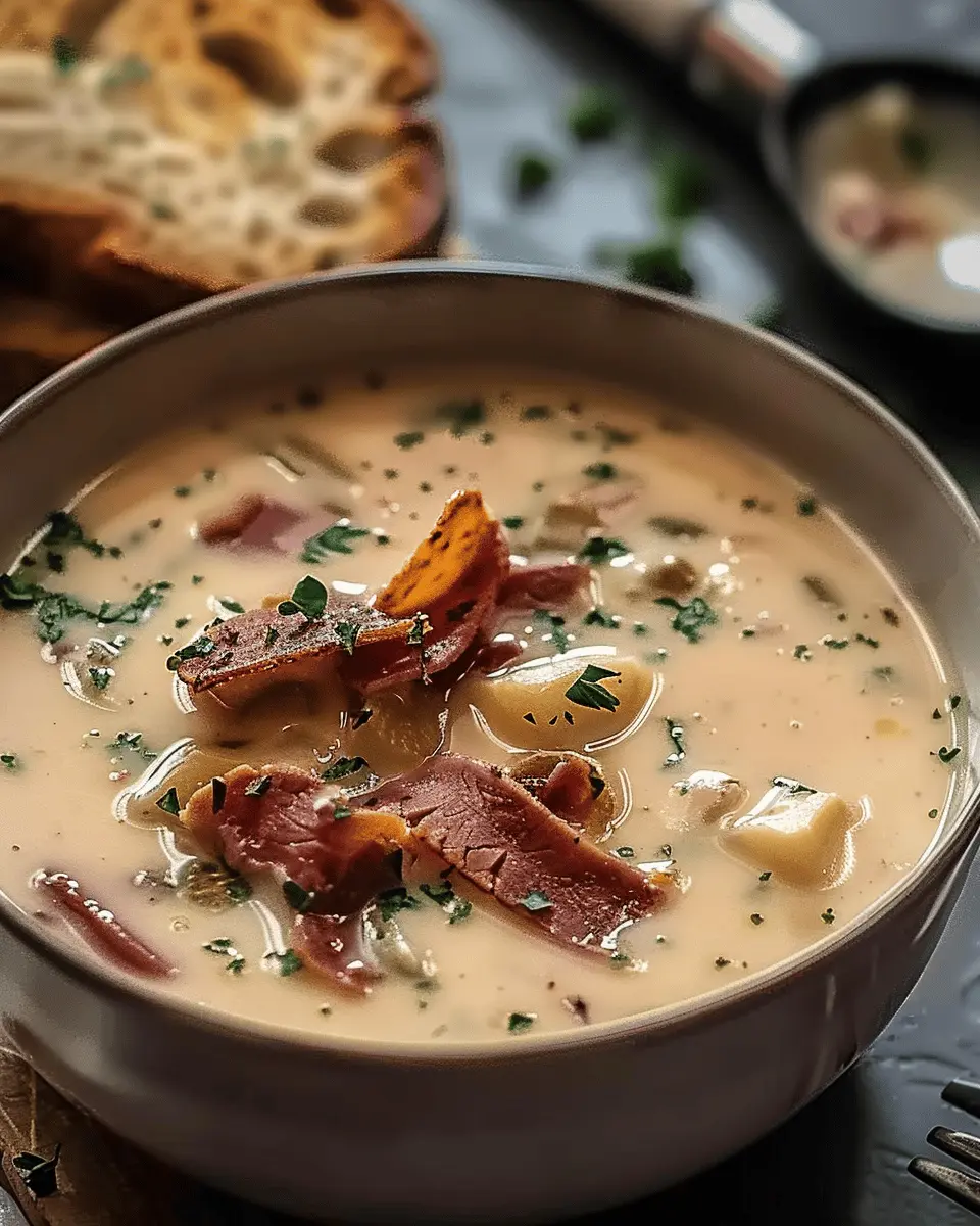 Creamy Reuben Soup: A Delicious Twist with Turkey Bacon and Chicken Ham