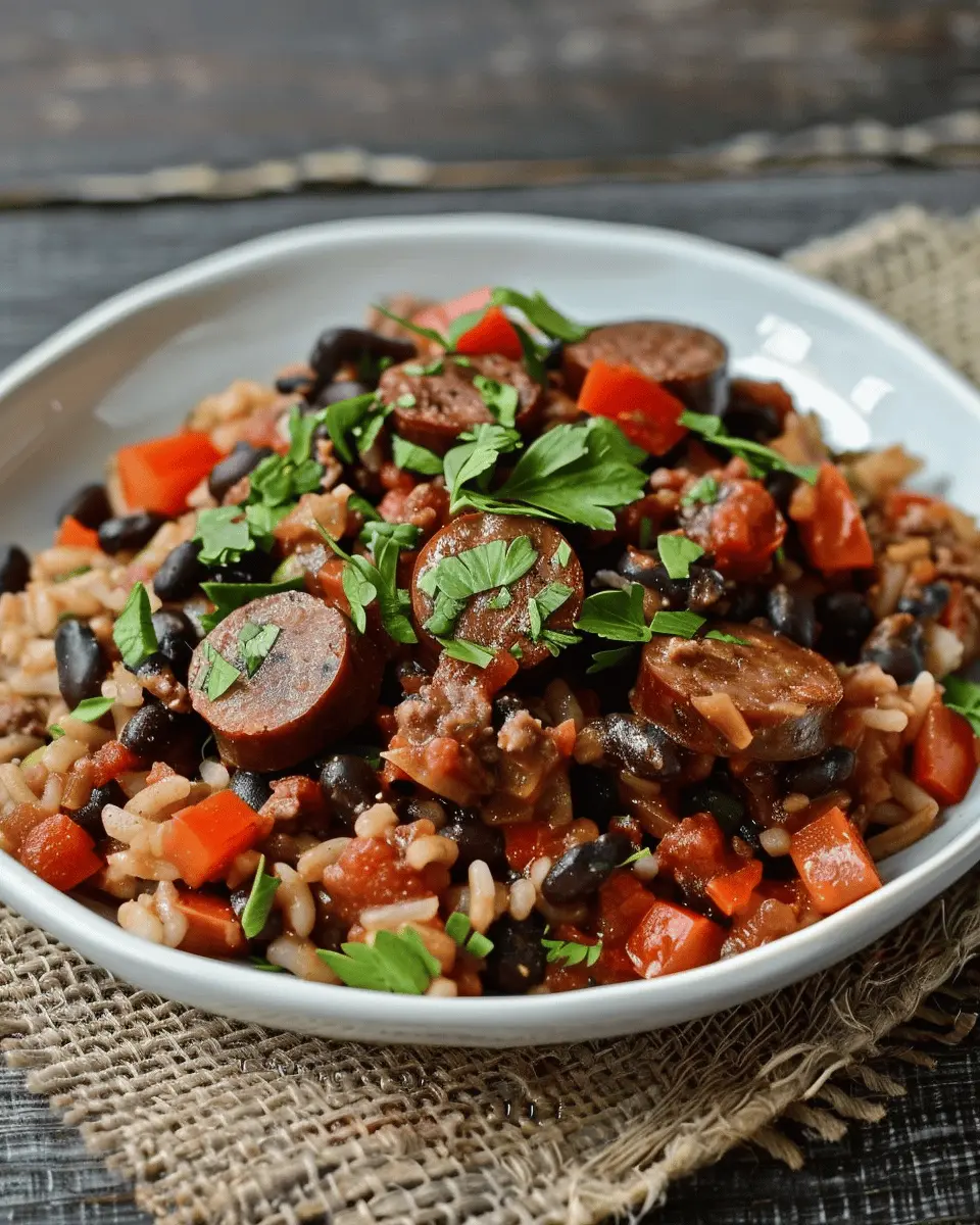 Hearty Black Beans and Rice with Sausage: A Comforting Delight
