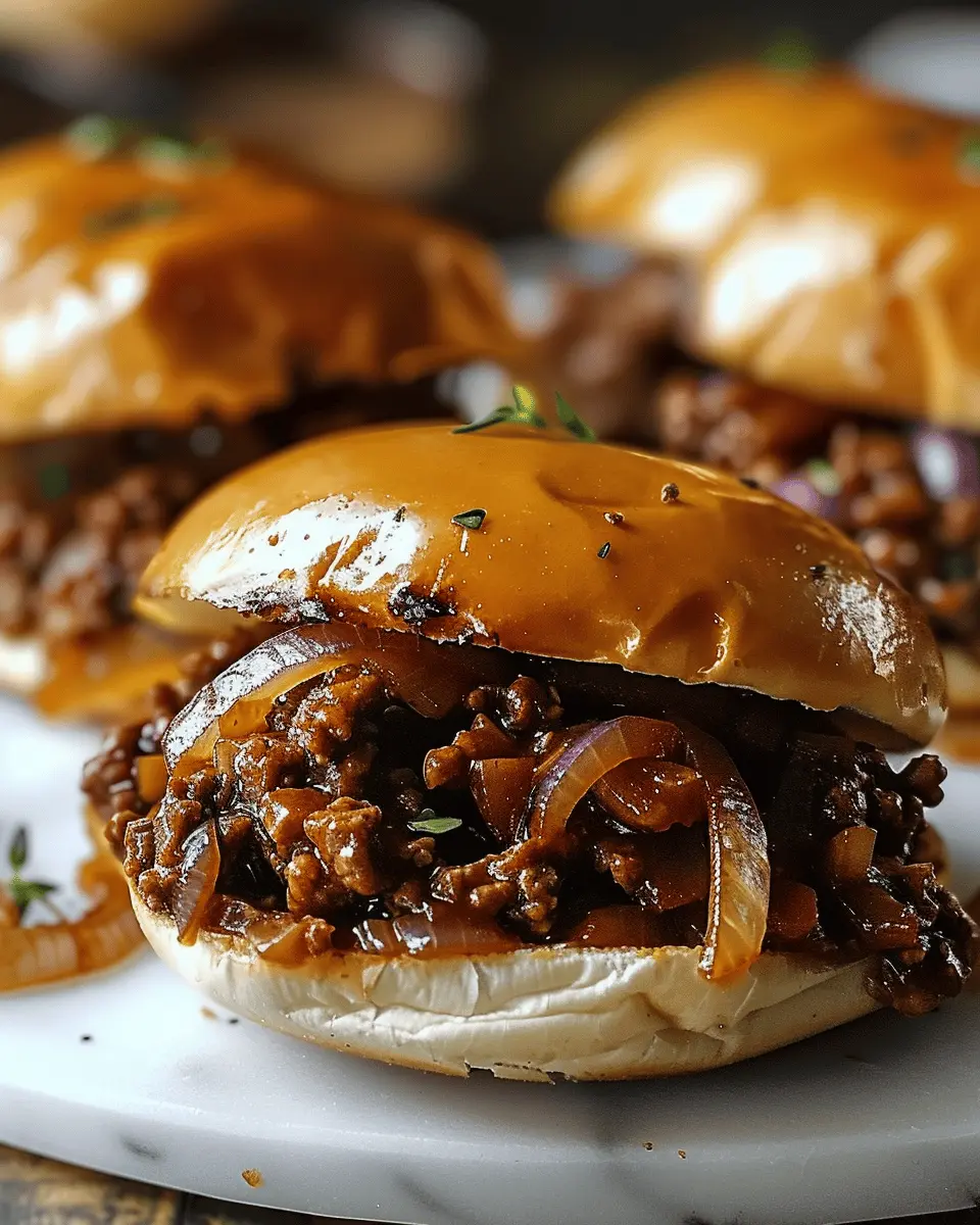 Irresistible French Onion Beef Sloppy Joes with Turkey Bacon Twist