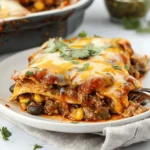 Beef Enchilada Casserole with Corn Tortillas