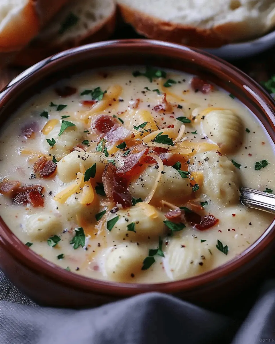 Turkey Bacon Cheddar Gnocchi Soup – A Rich and Creamy Delight