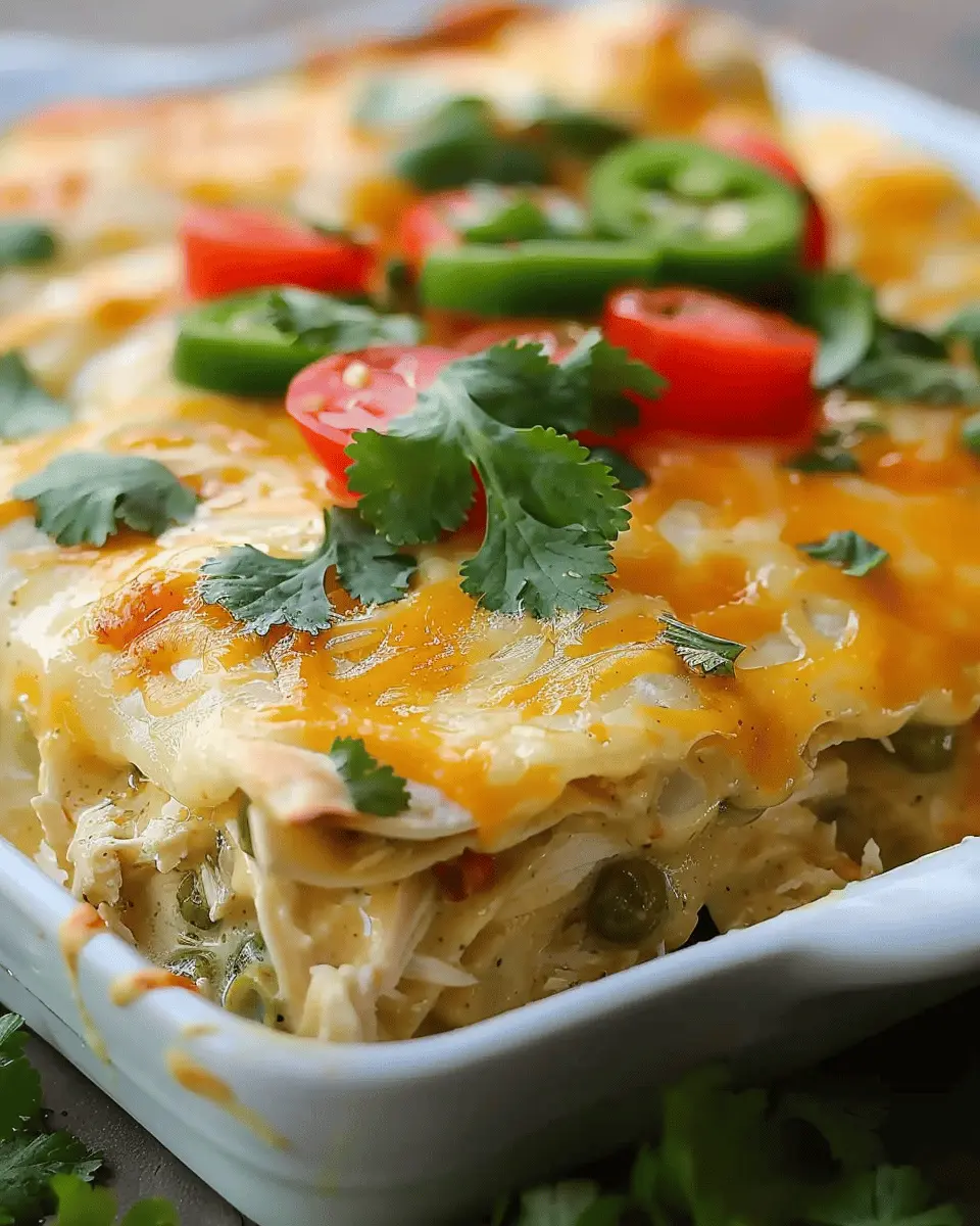 Green Chile Chicken Enchilada Casserole: Easy and Irresistibly Delicious