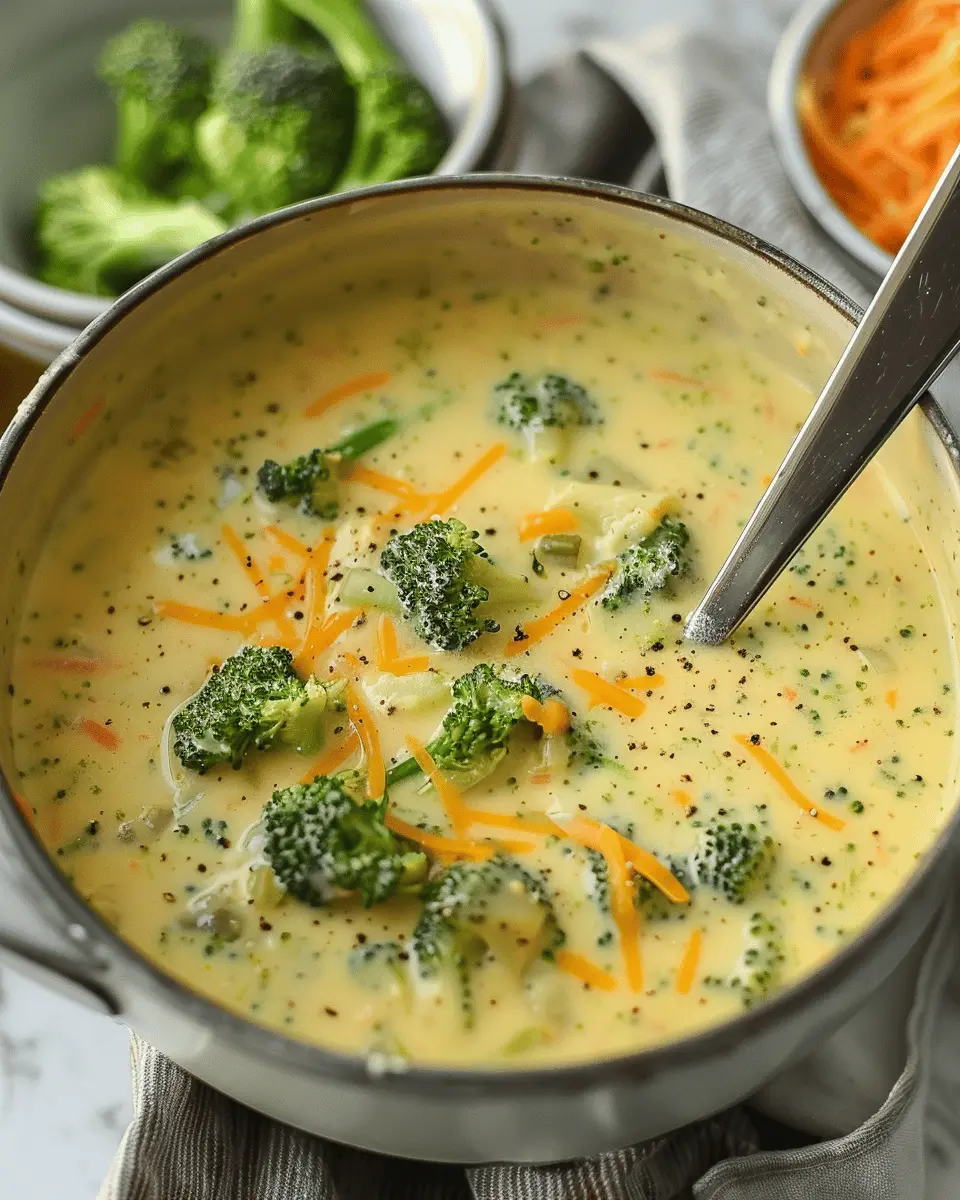 High Protein Broccoli Cheddar Soup with Turkey Bacon Delight
