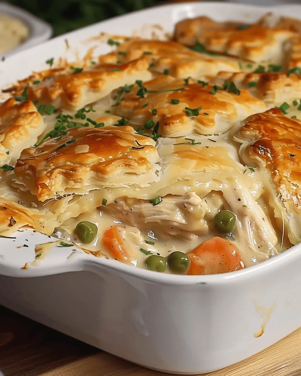 easy homemade chicken pot pie casserole recipe with turkey bacon twist