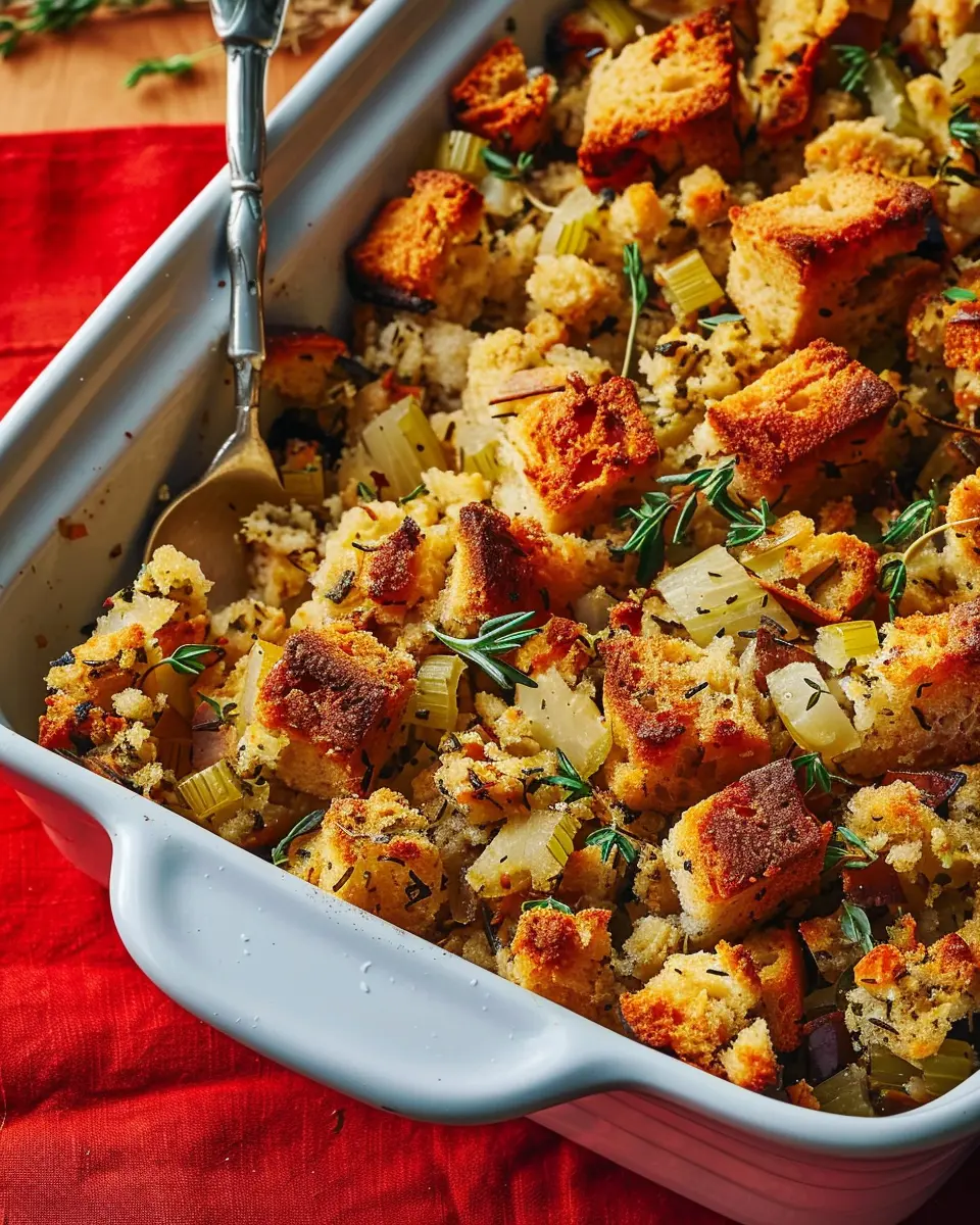 Worlds Best Stuffing Recipe with Turkey Bacon and Chicken Ham