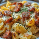 Cheesy Ranch Potatoes and Smoked Sausage