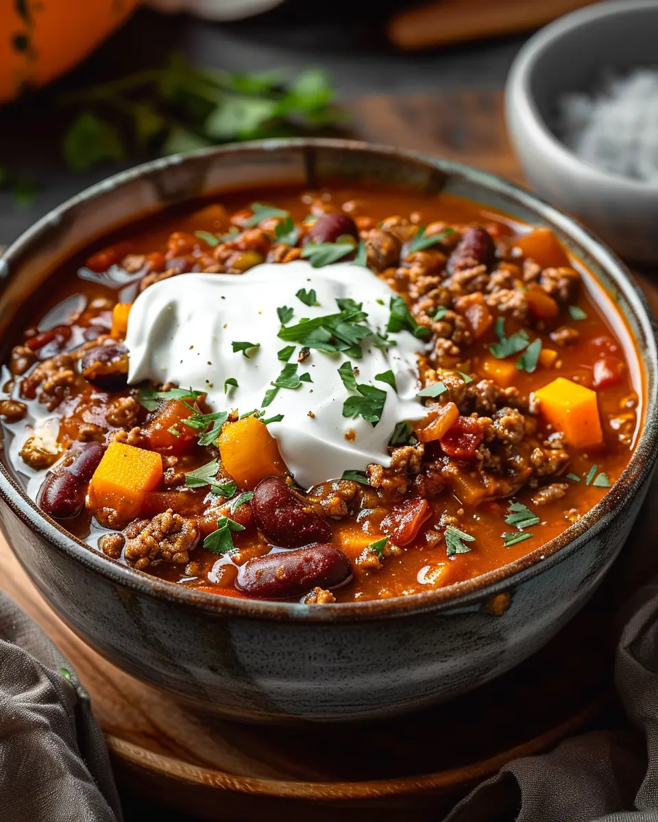Pumpkin Chili: A Cozy, Hearty Delight with Turkey Bacon