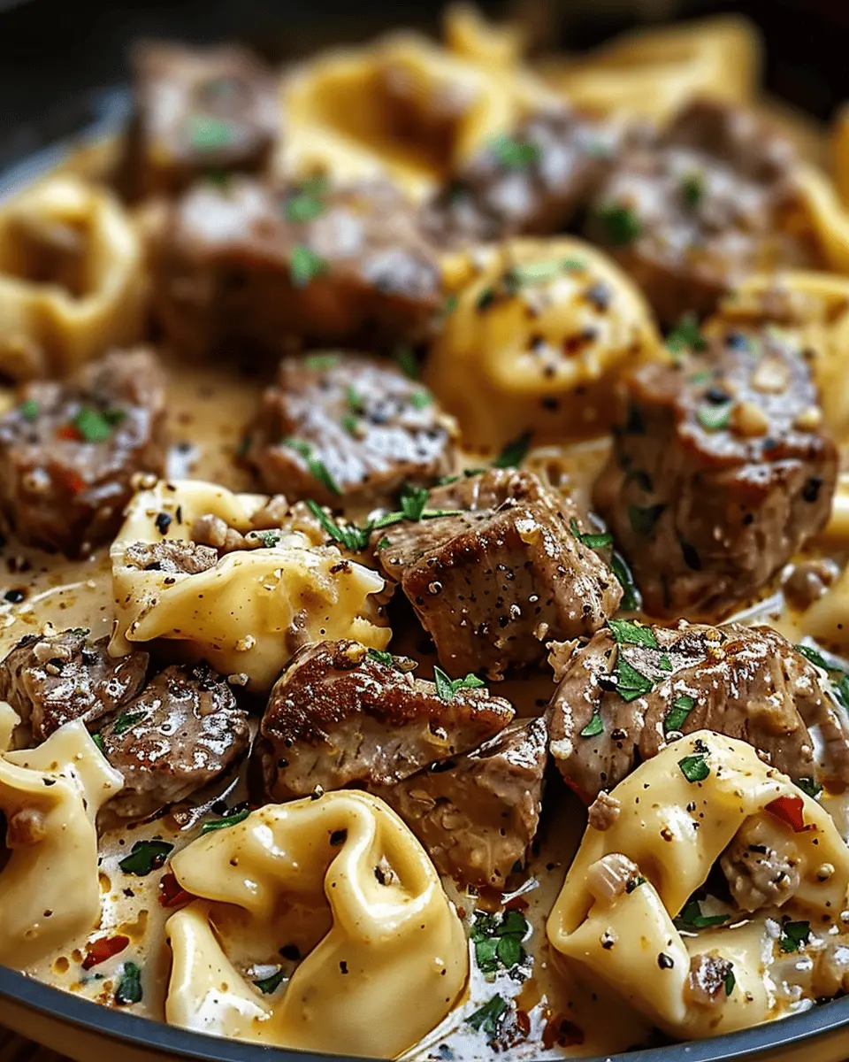 Cracked Garlic Steak Tortellini in Creamhouse Sauce Bliss: A Juicy Delight