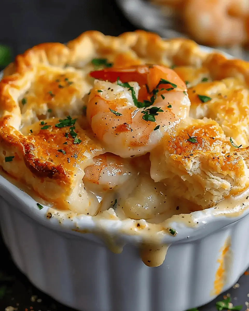 Shrimp Lobster Pot Pie: An Indulgent Cheddar Bay Biscuit Delight