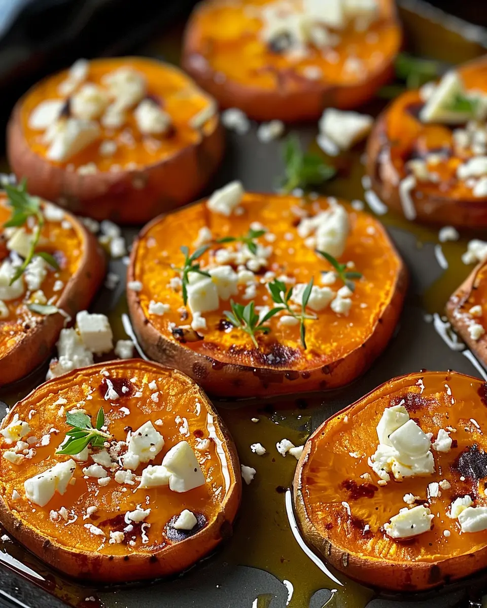 Roasted Sweet Potato Rounds with Honey & Feta Bliss Delight
