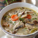 Comforting Rotisserie Chicken and Mushroom Soup