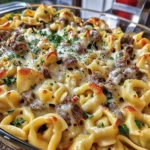 Golden Cheese Steak Tortellini Casserole Recipe