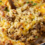 Cheesy Ground Beef and Rice Casserole