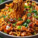 Sticky Garlic Chicken Noodles Recipe