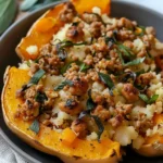 Healthy Roasted Butternut Squash with Ground Turkey