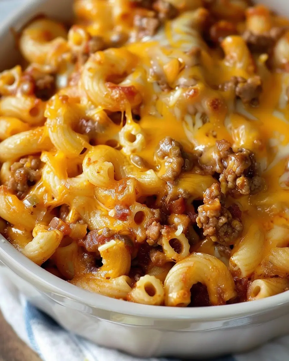 Chili Mac and Cheese Delight with Turkey Bacon and Chicken Ham