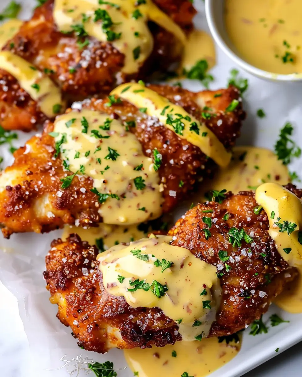 Pretzel Chicken with Mustard-Cheddar Sauce Delight: Easy and Irresistible